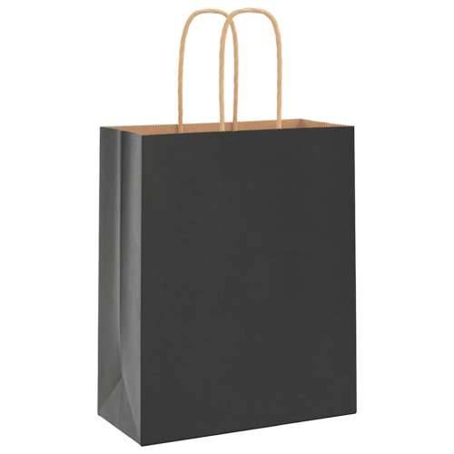 Papirnate vrećice 250 kom s ručkama crne 18x8x22 cm - Crna 18 x 8 x 22 cm 250 Cijena