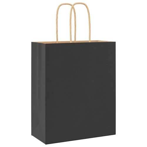 Papirnate vrećice 250 kom s ručkama crne 18x8x22 cm - Crna 18 x 8 x 22 cm 250 Cijena