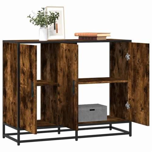 Komoda dimljeni hrast 94x35x76 cm konstruirano drvo - Dimljeni hrast 1 Cijena