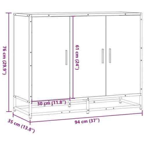 Komoda dimljeni hrast 94x35x76 cm konstruirano drvo - Dimljeni hrast 1 Cijena
