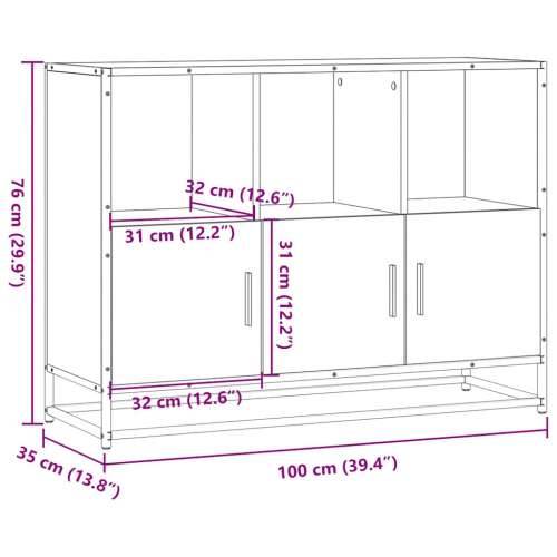 Komoda smeđi hrast 100x35x76 cm konstruirano drvo - Smeđi hrast 1 Cijena