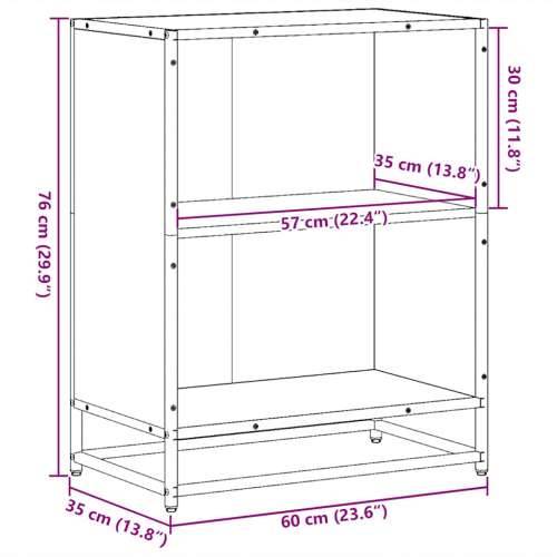 Ormar za knjige crni 60x35x76 cm izrađeno drvo - Crna 1 76 cm 60 cm Cijena