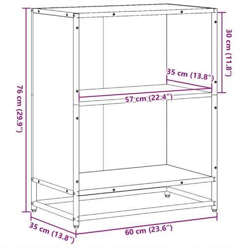 Ormarić za knjige smeđi hrast 60x35x76 cm konstruirano drvo - Smeđi hrast 1 76 cm 60 cm Cijena