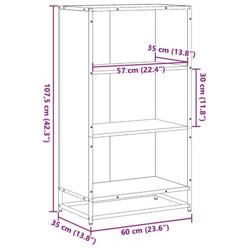 Ormarić za knjige boja hrasta 60x35x107,5 cm konstruirano drvo - Sivi hrast sonoma 1 107.5 cm 60 cm Cijena