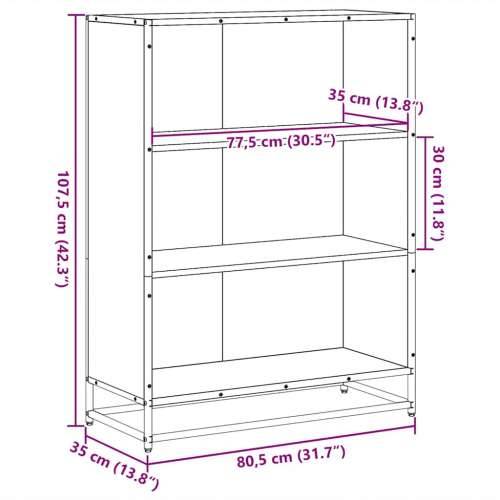 Ormarić za knjige boja hrasta sonome 80,5x35x107,5 cm drveni - sonoma hrast 1 107.5 cm 80.5 cm Cijena