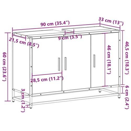 Kupaonski ormarić za Lavabo - Umivaonik sonoma hrast 90x33x60 cm - sonoma hrast 1 Cijena