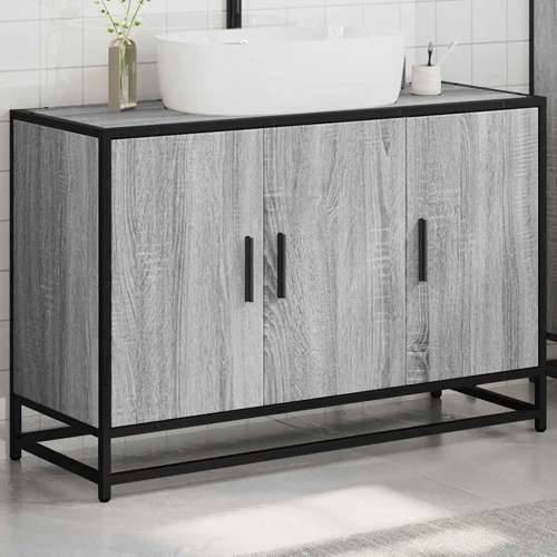 Kupaonski ormarić za Lavabo - Umivaonik boja hrasta 90x33x60 cm drveni - Sivi hrast sonoma 1 Cijena