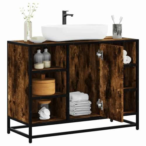 Kupaonski ormarić za Lavabo - Umivaonik boja hrasta 80x33x60 cm drveni - Dimljeni hrast 1 Cijena