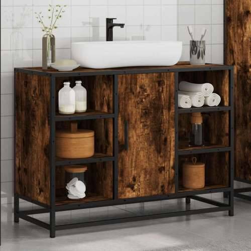 Kupaonski ormarić za Lavabo - Umivaonik boja hrasta 80x33x60 cm drveni - Dimljeni hrast 1 Cijena