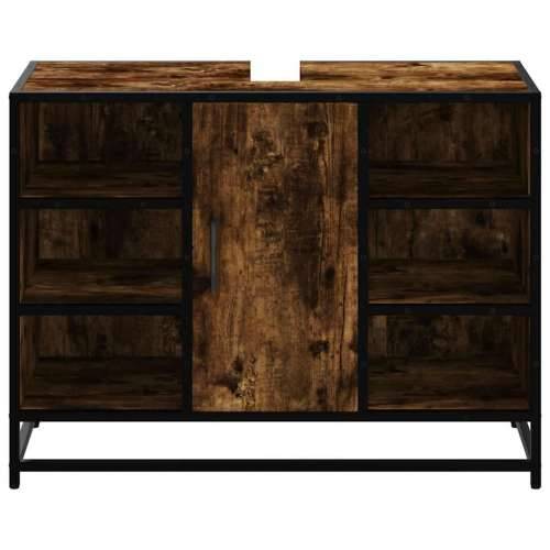 Kupaonski ormarić za Lavabo - Umivaonik boja hrasta 80x33x60 cm drveni - Dimljeni hrast 1 Cijena