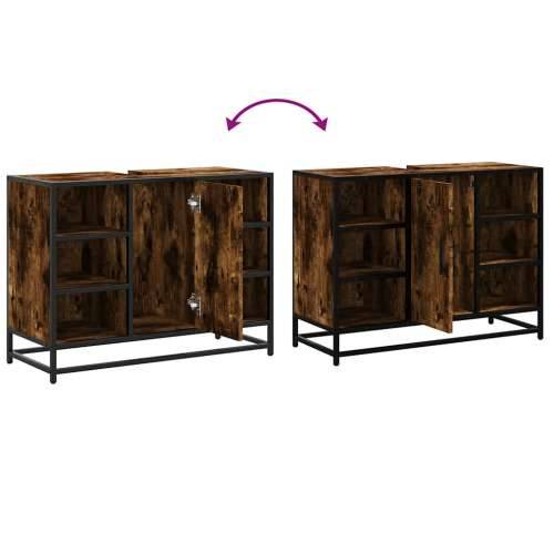 Kupaonski ormarić za Lavabo - Umivaonik boja hrasta 80x33x60 cm drveni - Dimljeni hrast 1 Cijena