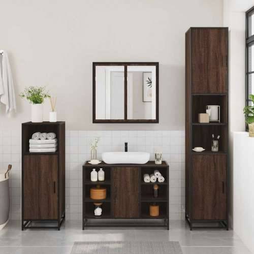 Kupaonski ormarić za Lavabo - Umivaonik boja hrasta 80x33x60 cm drveni - Smeđi hrast 1 Cijena