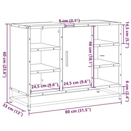 Kupaonski ormarić za Lavabo - Umivaonik boja hrasta 80x33x60 cm drveni - Smeđi hrast 1 Cijena