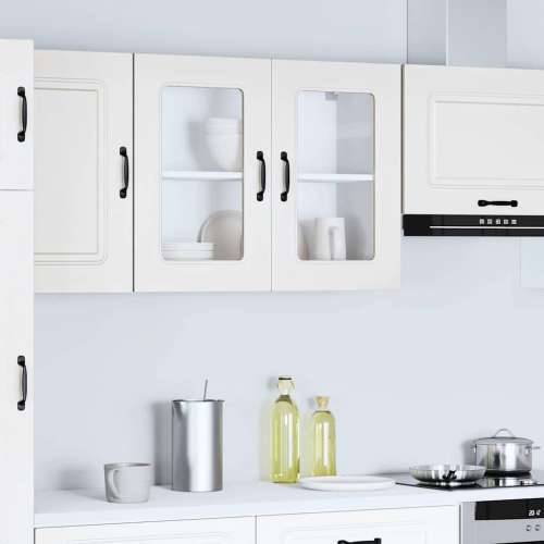 Kuhinjski zidni ormarić sa staklenim vratima Kalmar drveni - Bijela 80 x 31 x 60 cm 1 1x wall glass cabinet (2 doors) Cijena