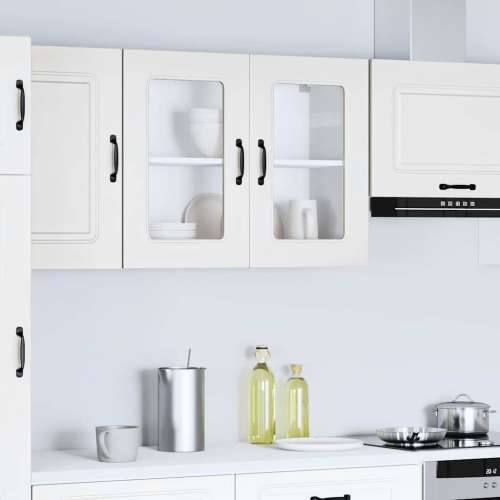 Kuhinjski zidni ormarić sa staklenim vratima Kalmar drveni - Bijela 80 x 31 x 60 cm 1 1x wall glass cabinet (2 doors) Cijena