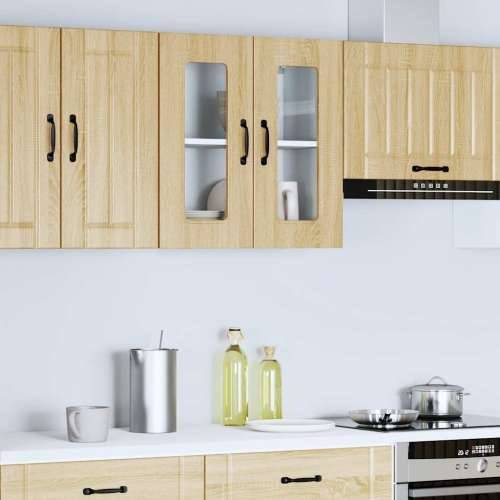 Kuhinjski zidni ormarić sa staklenim vratima Kalmar drveni - sonoma hrast 60 x 31 x 60 cm 1 1x wall glass cabinet (2 doors) Cijena
