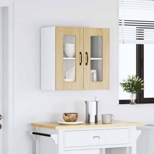 Kuhinjski zidni ormarić sa staklenim vratima Kalmar drveni - sonoma hrast 60 x 31 x 60 cm 1 1x wall glass cabinet (2 doors) Cijena