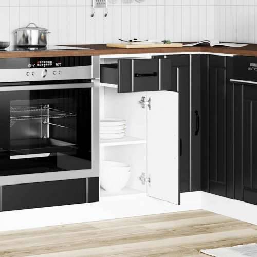 Donji kuhinjski ormarić Lucca crni konstruirano drvo - Crna 30 x 46 x 81.5 cm 1 1x bottom cabinet (1 door 1 drawer) Cijena