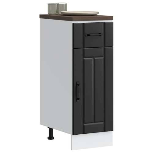 Donji kuhinjski ormarić Lucca crni konstruirano drvo - Crna 30 x 46 x 81.5 cm 1 1x bottom cabinet (1 door 1 drawer) Cijena
