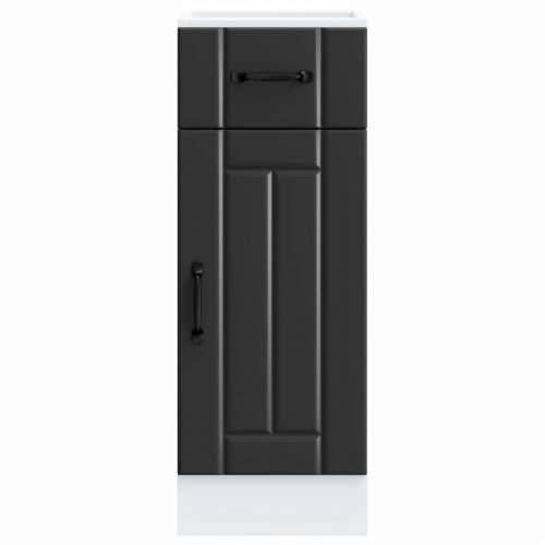 Donji kuhinjski ormarić Lucca crni konstruirano drvo - Crna 30 x 46 x 81.5 cm 1 1x bottom cabinet (1 door 1 drawer) Cijena