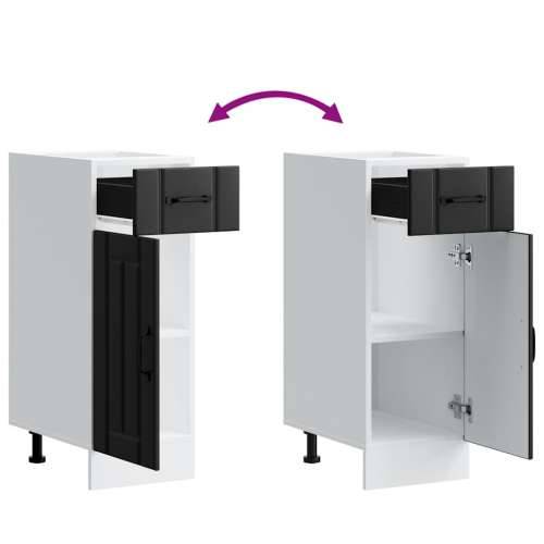 Donji kuhinjski ormarić Lucca crni konstruirano drvo - Crna 30 x 46 x 81.5 cm 1 1x bottom cabinet (1 door 1 drawer) Cijena