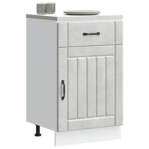 Donji kuhinjski ormarić Lucca boja betona konstruirano drvo - Beton siva 50 x 46 x 81.5 cm 1 1x bottom cabinet (1 door 1 drawer) Cijena