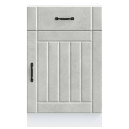 Donji kuhinjski ormarić Lucca boja betona konstruirano drvo - Beton siva 50 x 46 x 81.5 cm 1 1x bottom cabinet (1 door 1 drawer) Cijena