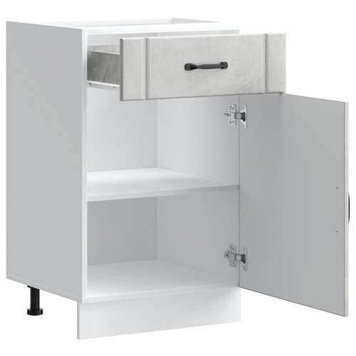 Donji kuhinjski ormarić Lucca boja betona konstruirano drvo - Beton siva 50 x 46 x 81.5 cm 1 1x bottom cabinet (1 door 1 drawer) Cijena