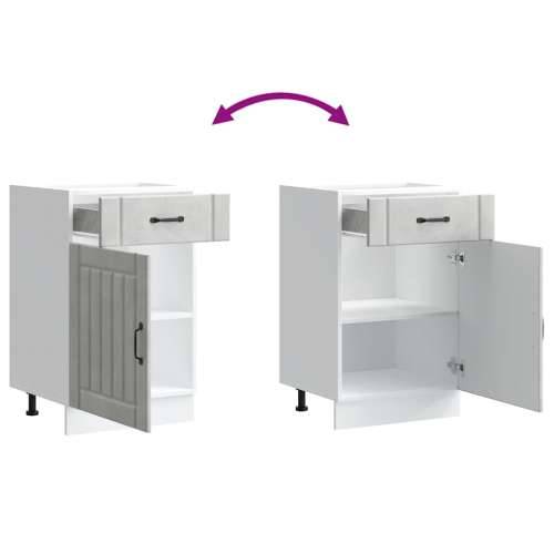Donji kuhinjski ormarić Lucca boja betona konstruirano drvo - Beton siva 50 x 46 x 81.5 cm 1 1x bottom cabinet (1 door 1 drawer) Cijena