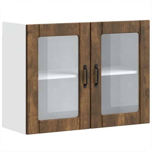 Kuhinjski zidni ormarić sa staklenim vratima Lucca boja hrasta - Dimljeni hrast 80 x 31 x 60 cm 1 1x wall glass cabinet (2 doors Cijena