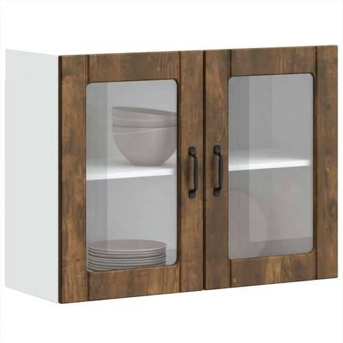 Kuhinjski zidni ormarić sa staklenim vratima Lucca boja hrasta - Dimljeni hrast 80 x 31 x 60 cm 1 1x wall glass cabinet (2 doors Cijena