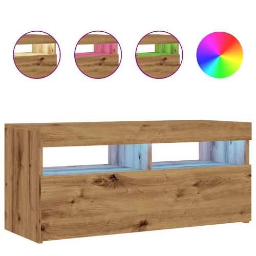 TV ormarić LED boja hrasta 90x35x40 cm konstruirano drvo - hrast artisan 1 90 cm Cijena