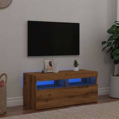 TV ormarić LED boja hrasta 90x35x40 cm konstruirano drvo - hrast artisan 1 90 cm Cijena