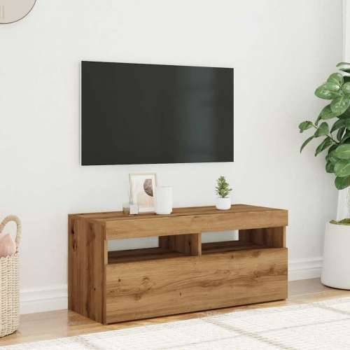 TV ormarić LED boja hrasta 90x35x40 cm konstruirano drvo - hrast artisan 1 90 cm Cijena