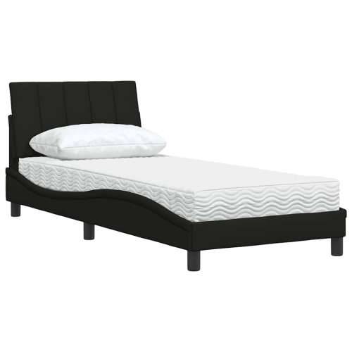 Krevet s madracem crni 90x200 cm od tkanine - Crna 90 x 200 cm Cijena