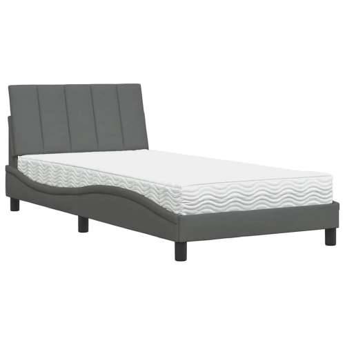 Krevet s madracem tamnosivi 100 x 200 cm od tkanine - Tamno siva 100 x 200 cm Cijena