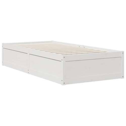 Krevet s regalom za knjige bez madraca bijeli 90x200cm borovina - Bijela 90 x 200 cm Cijena