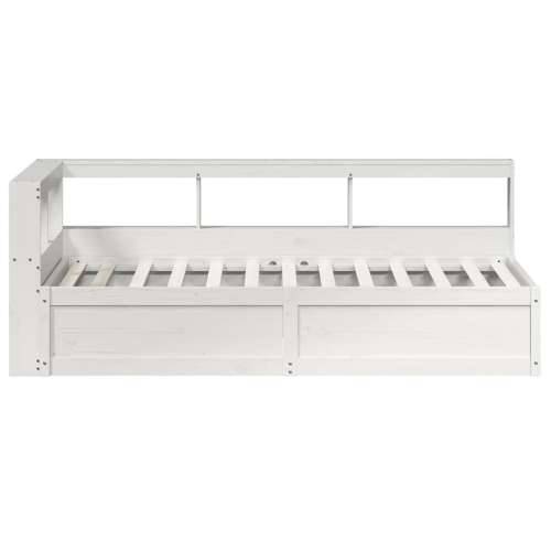 Krevet s regalom za knjige bez madraca bijeli 75x190cm borovina - Bijela 75 x 190 cm Cijena