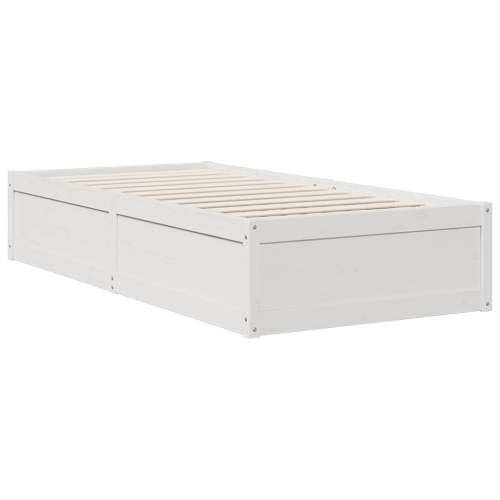 Krevet s regalom za knjige bez madraca bijeli 75x190cm borovina - Bijela 75 x 190 cm Cijena