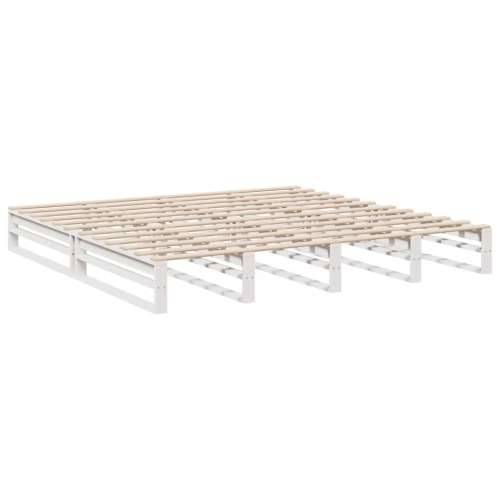 Krevet s regalom z knjige bez madraca bijeli 180x200cm borovina - Bijela 180 x 200 cm Cijena