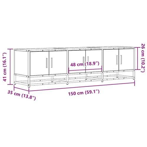 TV ormarić Sonoma hrast 150x35x41 cm Konstruirano drvo i metal - sonoma hrast 1 150 cm Cijena
