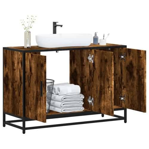 Kupaonski ormarić za Lavabo - Umivaonik boja hrasta 90x33x60 cm drveni - Dimljeni hrast 1 Cijena