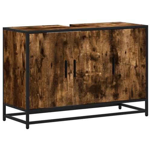Kupaonski ormarić za Lavabo - Umivaonik boja hrasta 90x33x60 cm drveni - Dimljeni hrast 1 Cijena
