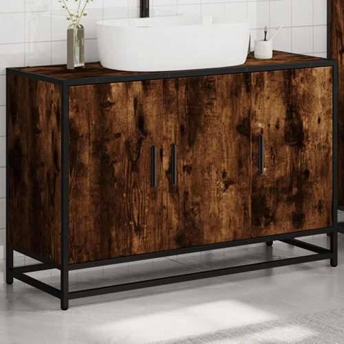 Kupaonski ormarić za Lavabo - Umivaonik boja hrasta 90x33x60 cm drveni - Dimljeni hrast 1 Cijena