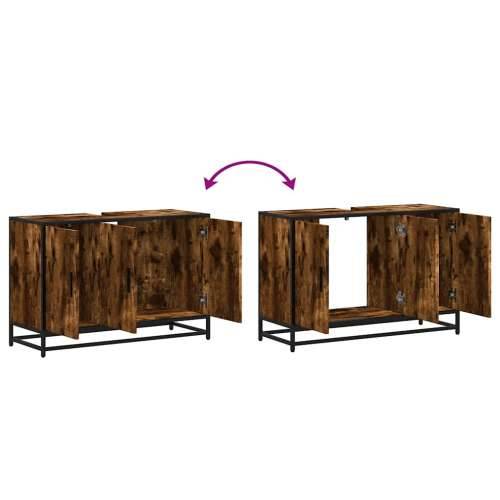 Kupaonski ormarić za Lavabo - Umivaonik boja hrasta 90x33x60 cm drveni - Dimljeni hrast 1 Cijena