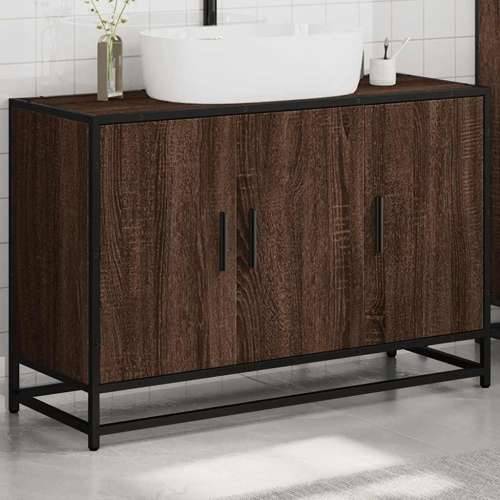Kupaonski ormarić za Lavabo - Umivaonik boja hrasta 90x33x60 cm drveni - Smeđi hrast 1 Cijena