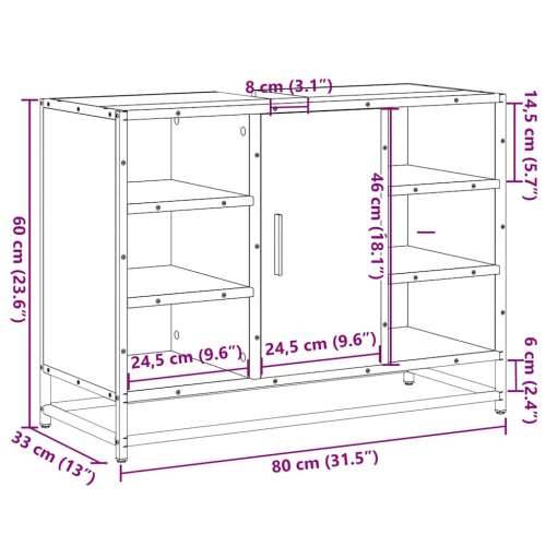 Kupaonski ormarić za Lavabo - Umivaonik boja hrasta 80x33x60 cm drveni - sonoma hrast 1 Cijena