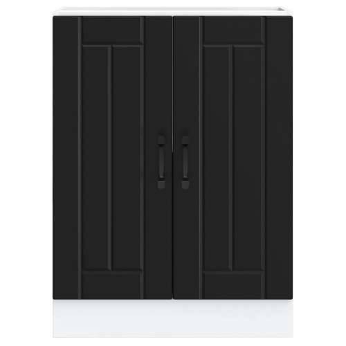 Donji ormarić za Lavabo - Umivaonik Lucca crni konstruirano drvo - Crna 1 1 x donji ormarić (2 vrata) 60 cm Cijena