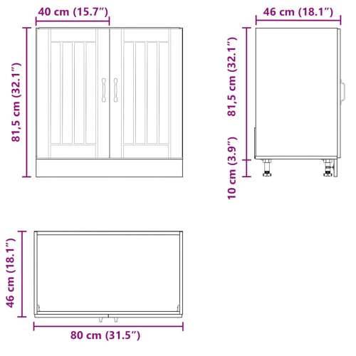 Donji ormarić za Lavabo - Umivaonik Lucca boja hrasta konstruirano drvo - sonoma hrast 1 1 x donji ormarić (2 vrata) 80 cm Cijena