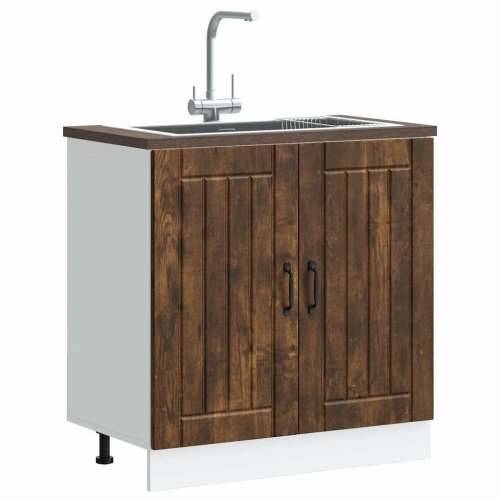 Donji ormarić za Lavabo - Umivaonik Lucca boja hrasta konstruirano drvo - Dimljeni hrast 1 1 x donji ormarić (2 vrata) 80 cm Cijena